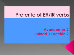 Preterite of ER/IR verbs
