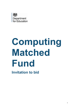 1088 DfE Computing Matched Fund invitation to bid