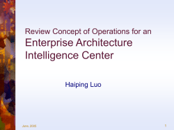 Review Concept of Operations for an Enterprise Architecture