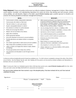 Love N Cherish Academy Discipline Policy Policy Statement: Praise