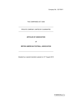 Articles of Association - British American Football