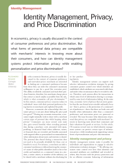 Identity Management, Privacy, and Price Discrimination