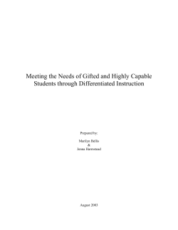 Meeting the Needs of Gifted and Highly Capable Students through