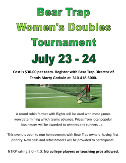Cost is $30.00 per team. Register with Bear Trap Director of Tennis