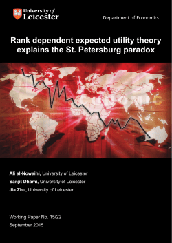 Rank dependent expected utility theory explains the St. Petersburg