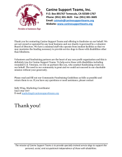 Thank you! - Canine Support Teams
