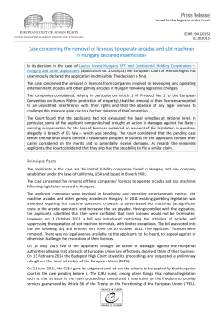 Case concerning the removal of licences to operate