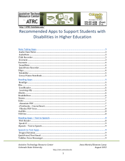 Speech to Text Apps - The ACCESS Project