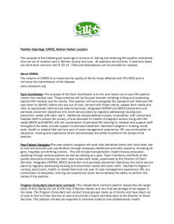 CARES Job Posting 01.2014 - Community AIDS Resource and
