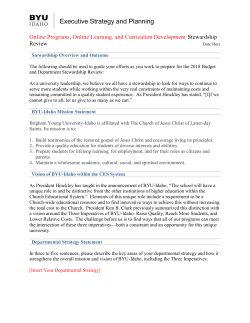 Stewardship Review - BYU