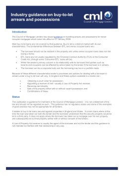 Industry guidance on buy-to-let arrears and possessions