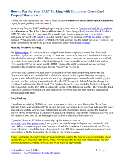 How to Pay for Your BART Parking with Commuter Check Card