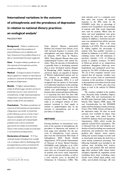 International variations in the outcome of schizophrenia and the