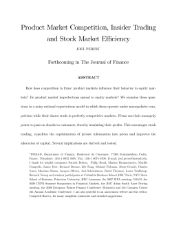 Product Market Competition, Insider Trading and Stock Market