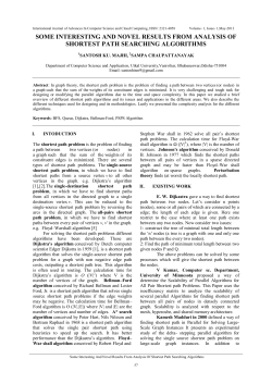 some interesting and novel results from analysis of shortest