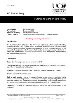 Purchasing Card (P-card) Policy