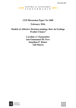 CEP Discussion Paper No 1408 February 2016 Models of Affective