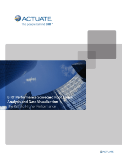 BIRT Performance Scorecard Root Cause Analysis and Data