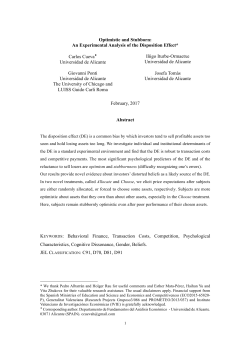 Optimistic and Stubborn: An Experimental Analysis of the Disposition