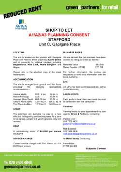 SHOP TO LET A1/A2/A3 PLANNING CONSENT STAFFORD Unit C
