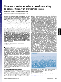 First-person action experience reveals sensitivity to action efficiency