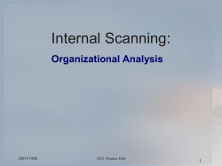 Situational Analysis SWOT -- Internal Strengths/Weaknesses
