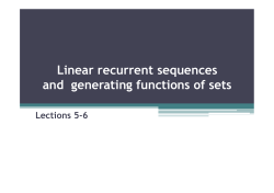 Linear recurrent sequences and generating functions of sets