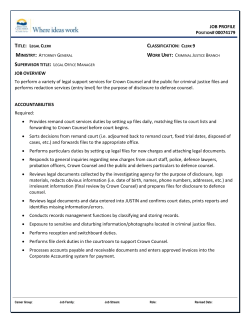 JOB PROFILE Position# 00074179 Career Group: Job Family: Job