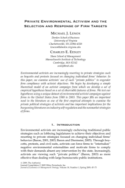 Private Environmental Activism and the Selection and Response of