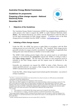 Guidelines for making an electricity rule change request