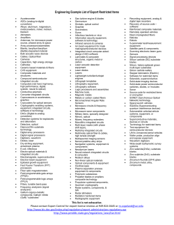 Engineering Example List of Export Restricted Items