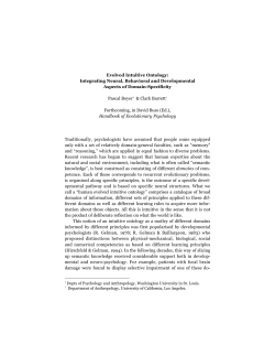 Evolved Intuitive Ontology