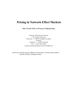 Pricing in Network Effect Markets - Goethe