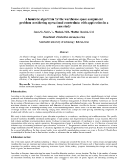 A heuristic algorithm for the warehouse space assignment problem
