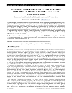a tabu search for multiple multi-level redundancy allocation problem