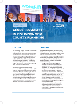 gender equality in national and county planning