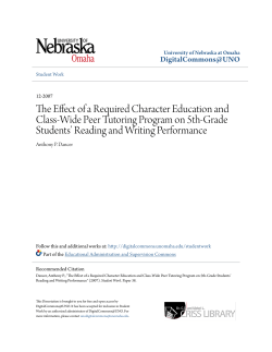 The Effect of a Required Character Education and Class