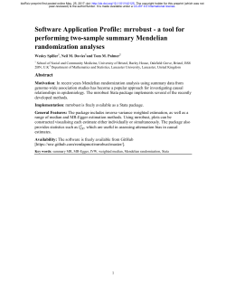 Software Application Profile: mrrobust - A Tool For