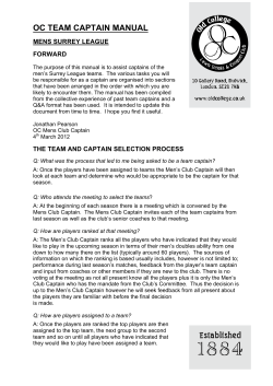 oc team captain manual - Old College Tennis Club