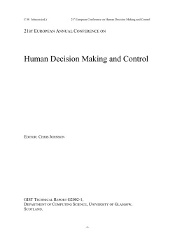 Human Decision Making and Control