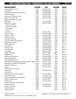 rrcc phone directory &bull; frequently called numbers 6/5/17 department