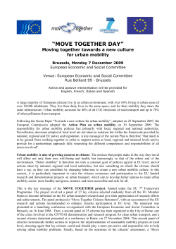 “MOVE TOGETHER DAY” Moving together towards a new culture for