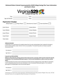 2015 Jeff Cup - Check-in Info Sheet