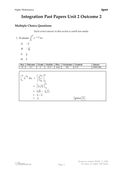 Integration Past Papers Unit 2 Outcome 2