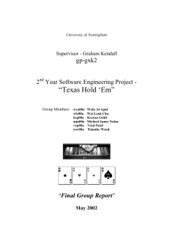 Texas Hold `Em - School of Computer Science
