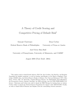 Credit Scoring and the Competitive Pricing of Default Risk