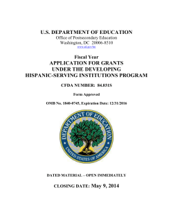 Application for Grants under the Student Support Services Program
