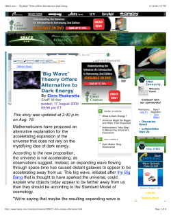 SPACE.com -- `Big Wave` Theory Offers