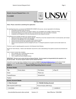 Generic User Account Request Form