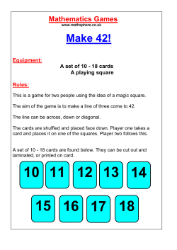 Mathematics Games Make 42!